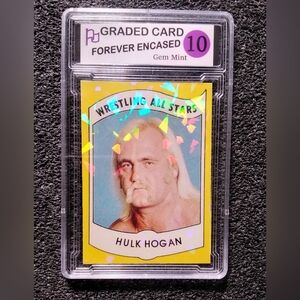 Hulk Hogan Wrestling AllStars Cracked Ice Rookie Card. Graded 10 Gem Mint Rare